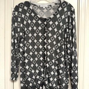 Joseph Black and White Patterned Cardigan